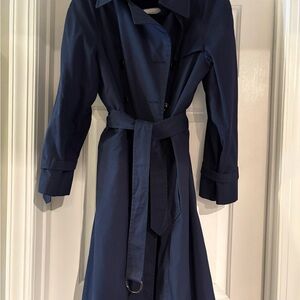 Vintage, London Fog, Navy Blue Lined Trench Coat